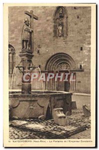 Old Postcard Kaysersberg Haut Rhin Fountain of Emperor Constantine