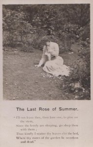 The Last Rose Of Summer Sad Flower Songcard Real Photo Roses Song Postcard