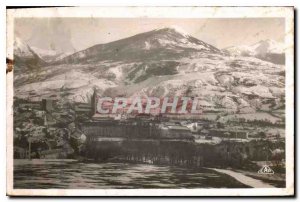 Postcard Old Embrun (Alt 875 m) General view under the snow to the peak and b...