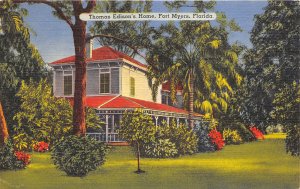 Fort Myers Florida 1955 Postcard thomas Edison's Home 