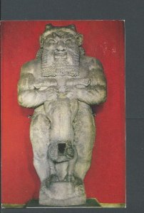 Post Card Bes Egyptian God Limestone Sculpture In Istanbul Turkey Museum