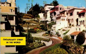 Vtg San Francisco CA Lombard Street View Crookedest Street 1960s View Postcard