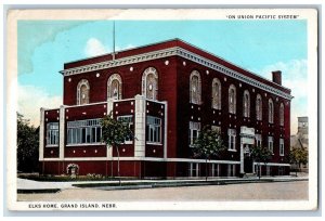 Grand Island Nebraska NE Postcard Elks Home Building Street View 1944 Vintage