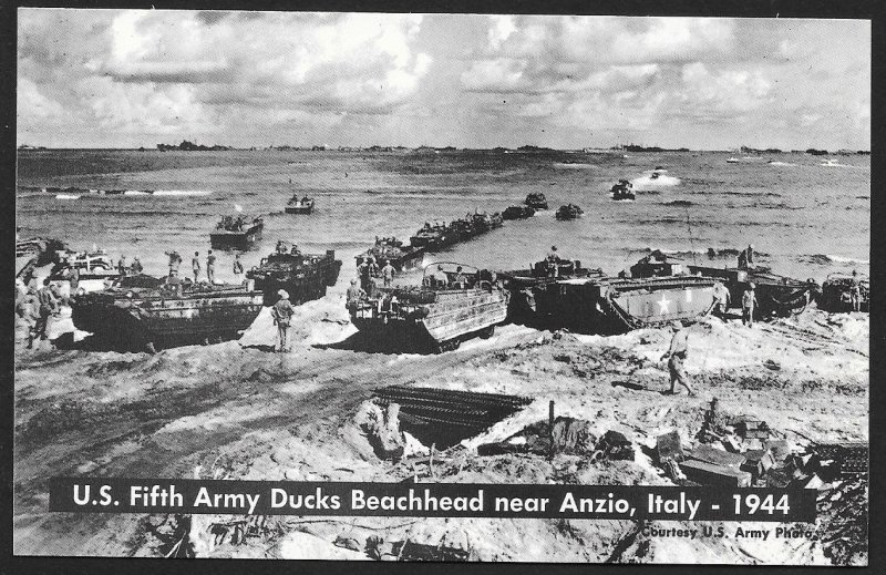 US Fifth Army Ducks Beachhead Anzio ITALY Unused c1944