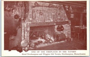 M-72823 One Of The Fireplaces In The Tavern Hotel Northampton & Wiggins Old T...