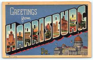 Postcard PA Harrisburg Large Letter Greetings from Harrisburg Pennsylvania