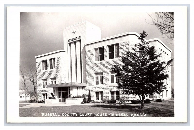 Russell County Court House Russell Kansas RPPC Postcard