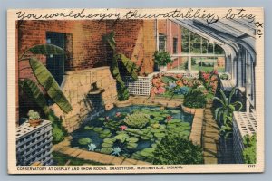 MARTINSVILLE IN GRASSYFORK FISHERIES CONSERVATORY ADVERTISING VINTAGE POSTCARD