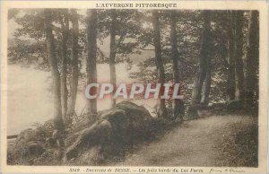 Old Postcard surroundings Besse Auvergne Picturesque Les Jolis Bords du Lac P...