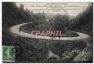 Old Postcard Mont Dore Road has Murols A sharp turn on Diane Brook