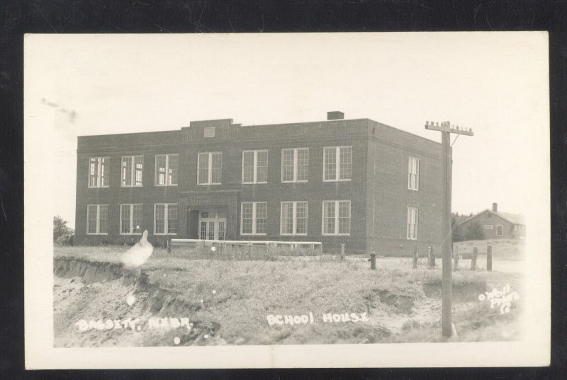 RPPC BASSETT NEBRASKA SCHOOL HOUSE VINTAGE REAL PHOTO POSTCARD