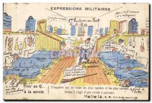 Old Postcard Fantasy Militaria Humor military Expressions Pull that Q has the...