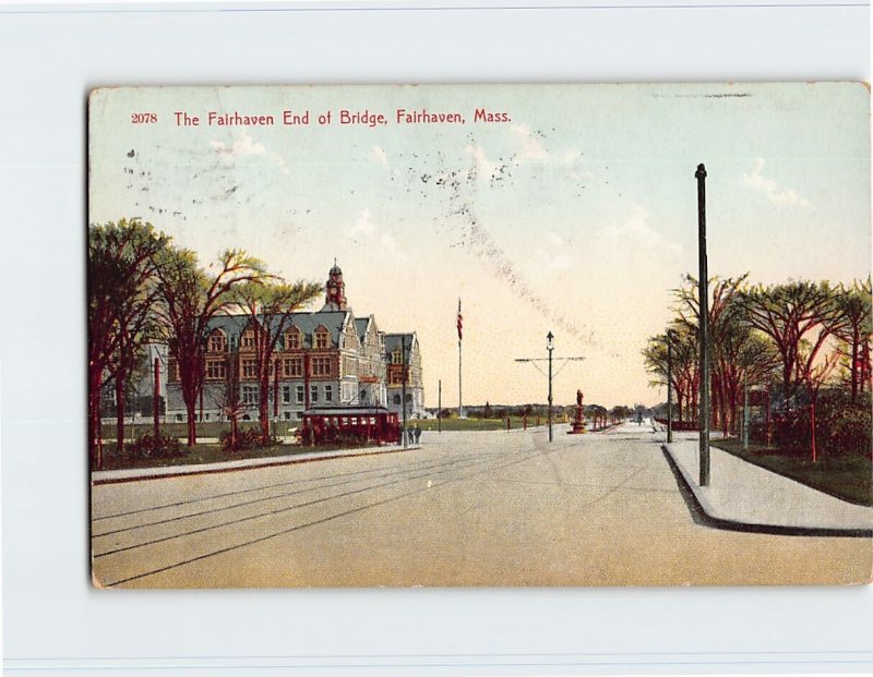 Postcard The Fairhaven End of Bridge, Fairhaven, Massachusetts