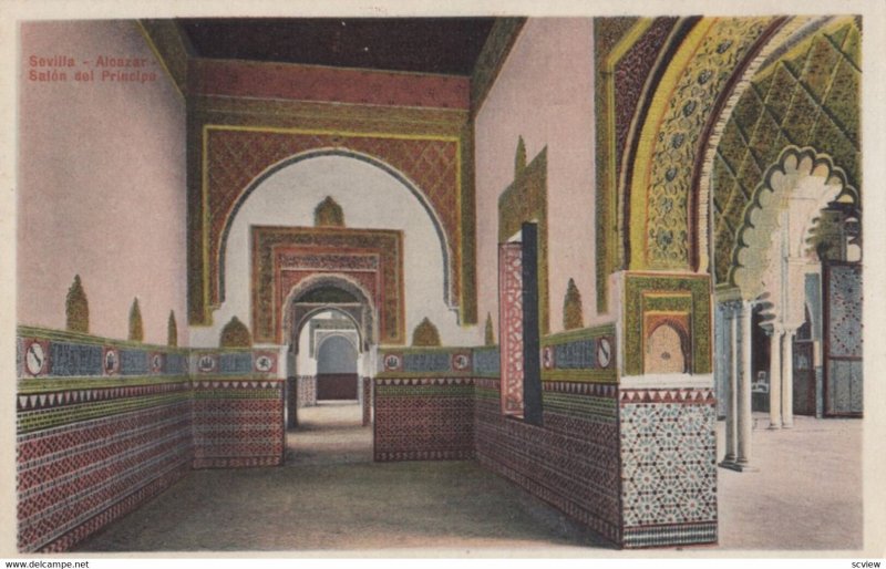 SEVILLA, Andalucia, Spain, 1900-1910's; Alcazar - Salon del Principo