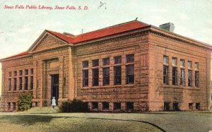 Vintage Postcard 1910's Sioux Falls Public Library Sioux Falls South Dakota SD