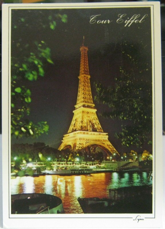 France Paris Tour Eiffel et la Seine Nuit - posted 1992