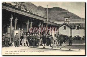 Old Postcard Monte Carlo Monaco Le pigeon shooting