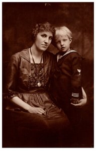 Boy in Sailor Suit with Mother