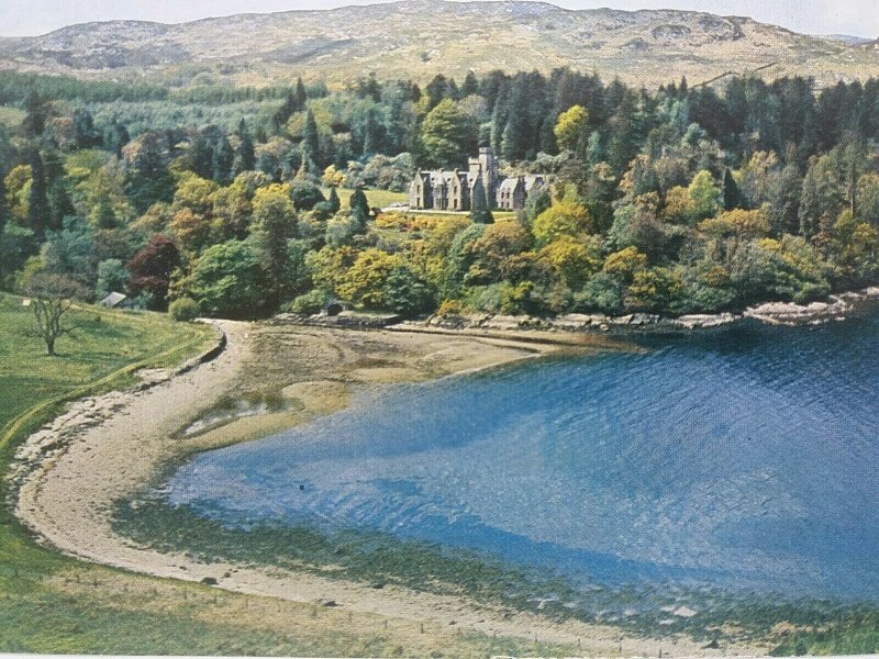 Vintage Postcard Aerial View Stonefield Castle Hotel Tarbert Loch Fyne Scotland