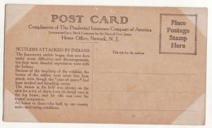 P694 JLs old advertising prudential insurance co. settlers repell indian attack