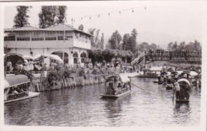 Mexico Lago de Xochimilco Showing Restaurant 1952 Real Photo