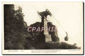 Old Postcard Montserrat Aerea desde el rio Llobregat al Monasterio