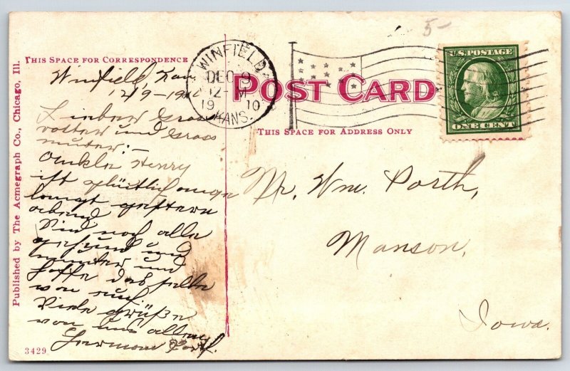 Winfield Kansas~State School For Feeble Minded Youth~Mentally Retarded~1910 PC