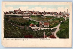 Germany Postcard Greetings from Rothenburg ob der Tauber Total View c1905
