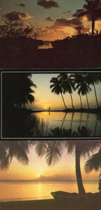 Sunset At Pinny'a Beach Nevis West Indies 3x Postcard s