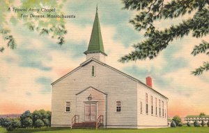 Vintage Postcard 1930's A Typical Army Chapel Fort Devens Massachusetts MA