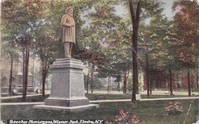 New York Elmira The Beecher Monument Wisner Park 1911