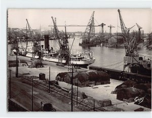 Postcard Port in Nantes France