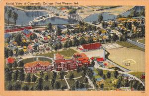 Fort Wayne Indiana Concordia College Aerial View Antique Postcard K20500