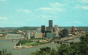 Vintage Postcard Panorama View of Pittsburgh Pennsylvania Pa Mount Washington