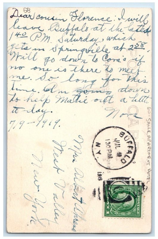 1919 Sale Apartment Hotel Buffalo New York NY RPPC Photo Posted Antique Postcard 