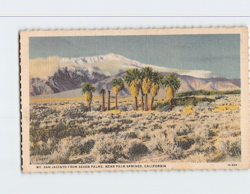 Postcard Mt. Jacinto from Seven Palms California Desert California USA