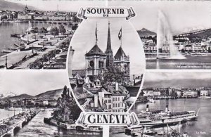 Schweiz Geneve Souvenir Multi View Real Photo