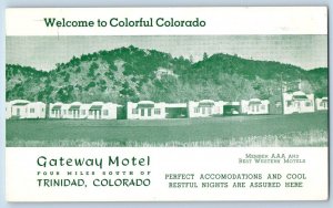c1950's Gateway Motel & Restaurant Cottages Trinidad Colorado Vintage Postcard