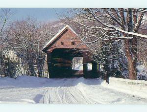 Unused Pre-1980 COVERED BRIDGE Woodstock Vermont VT t7571