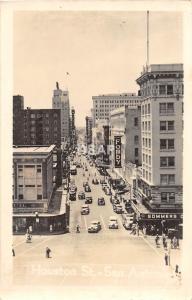 A22 TEXAS Tx Postcard Real Photo RPPC c50 SAN ANTONIO Houston St FOMBY Sommers