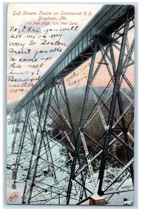 1906 Gulf Stream Trestle On Sommerset R. R. Bingham Maine ME Antique Postcard 