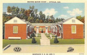 Browns Motor Court Motel US 241 11 Attalla Albama linen postcard