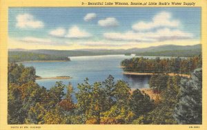LITTLE ROCK, Arkansas AR   LAKE WINONA~Ouachita National Forest c1940's Postcard