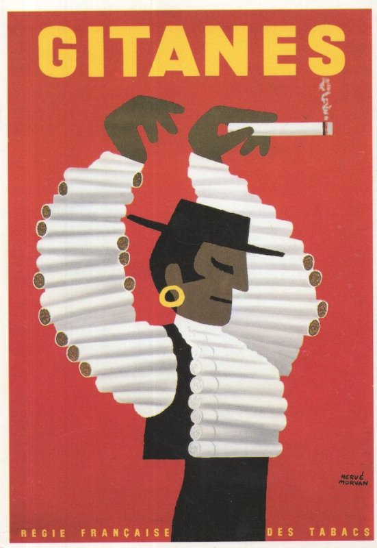 Gitanes Cigarettes French Advertising Poster Postcard