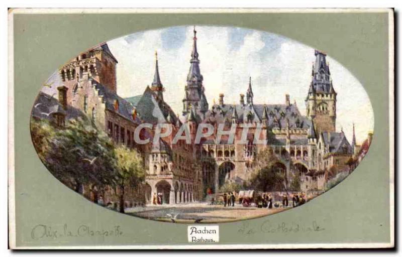 Old Postcard Aachen Aachen Rathaus