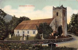 GRASMERE LAKE DISTRICT UK CHURCH WITH GRAVEYARD & CLOCK POSTCARD