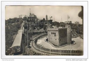 RP: Aerial View w/ Trolley,Barcelona,Spain 1920-30s