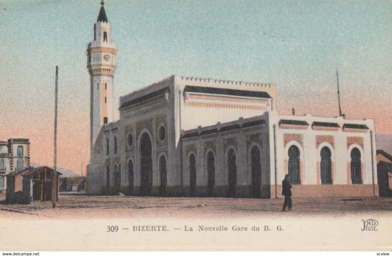 BIZERTE , Tunisia , 1910s ; La Nouvelle Gare du B.G.