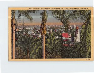 Postcard A Glimpse of a Portion of the Business Section Hollywood California USA