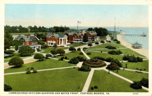 VA - Fortress Monroe. Commissioned Officers Quarters and Waterfront